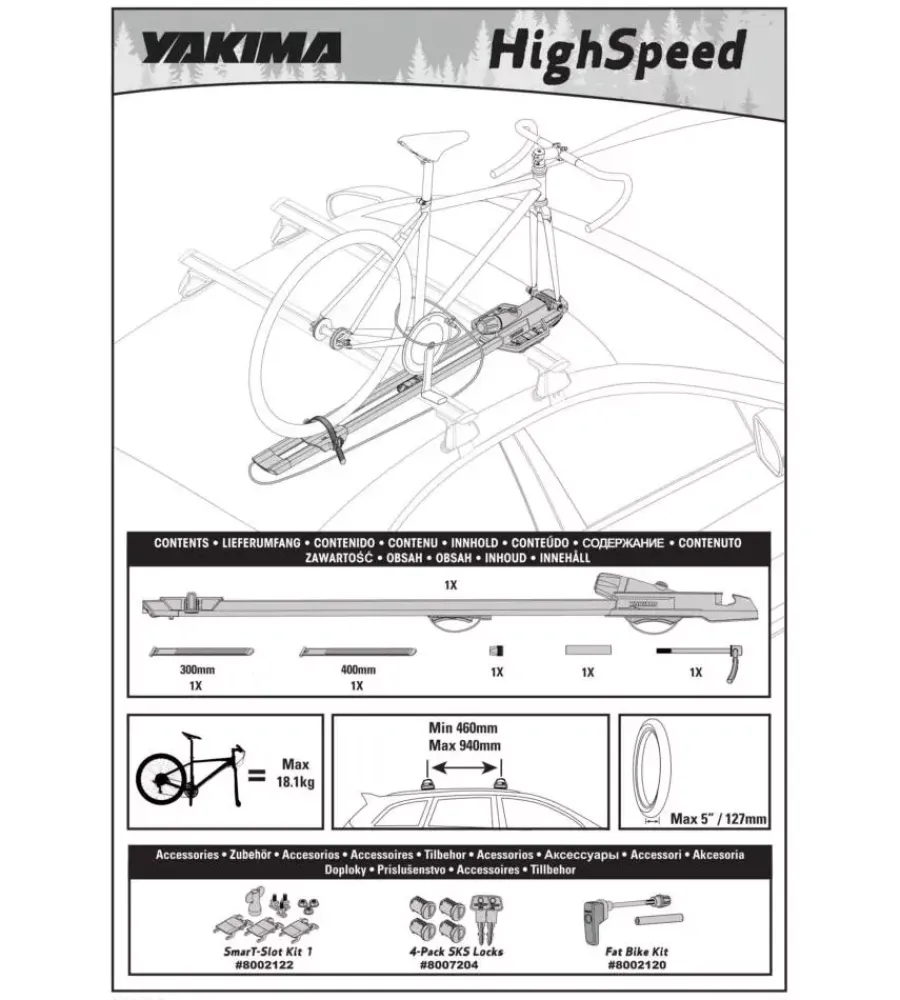 Porta bicicletta da tetto "highspeed" con fissaggio ruota anteriore - y8002125>Yakima Outlet