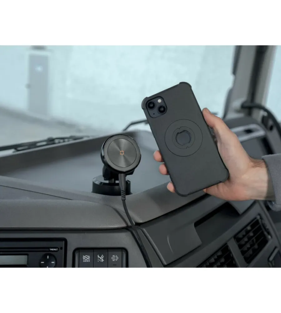 Porta telefono magnetico "mag wireless orbit" con ricarica wireless e attacco a ventosa adesiva - 91806>Lampa Online