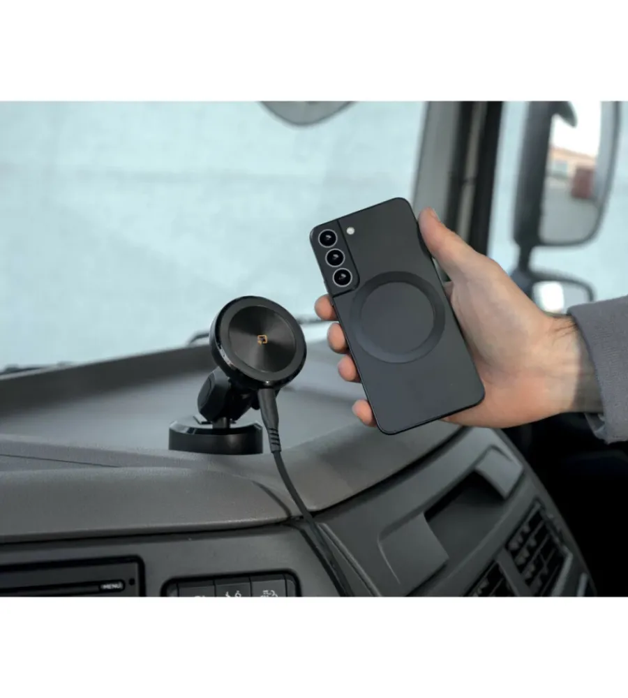 Porta telefono magnetico "mag wireless orbit" con ricarica wireless e attacco a ventosa adesiva - 91806>Lampa Online