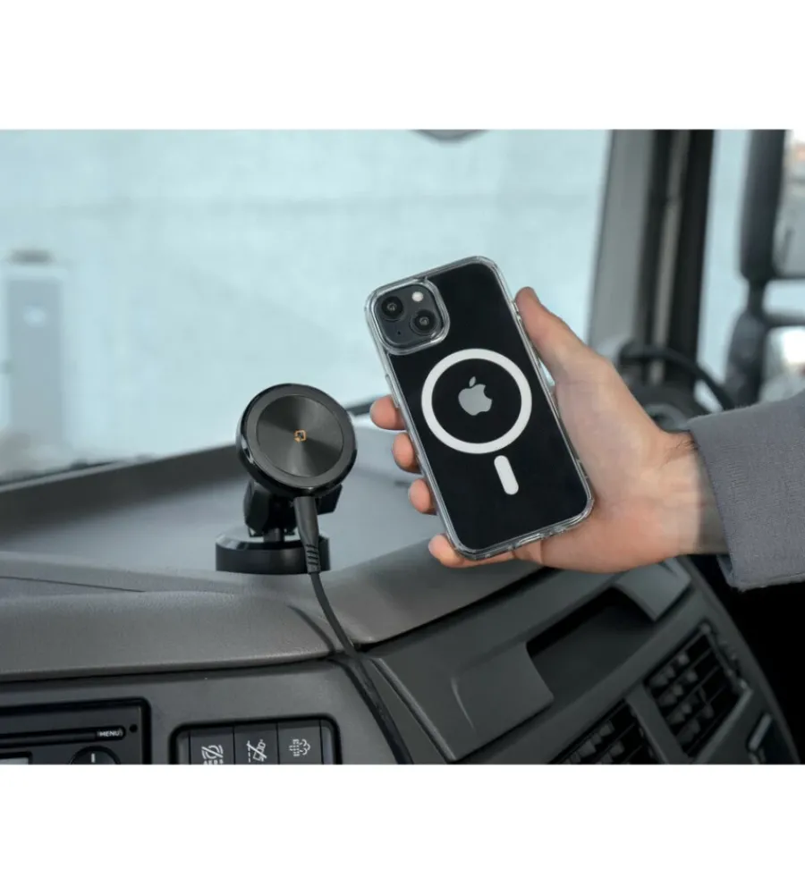 Porta telefono magnetico "mag wireless orbit" con ricarica wireless e attacco a ventosa adesiva - 91806>Lampa Online