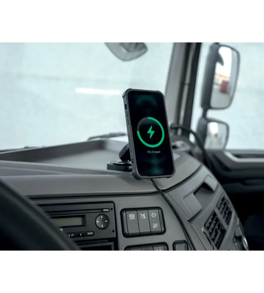 Porta telefono magnetico "mag wireless orbit" con ricarica wireless e attacco a ventosa adesiva - 91806>Lampa Online