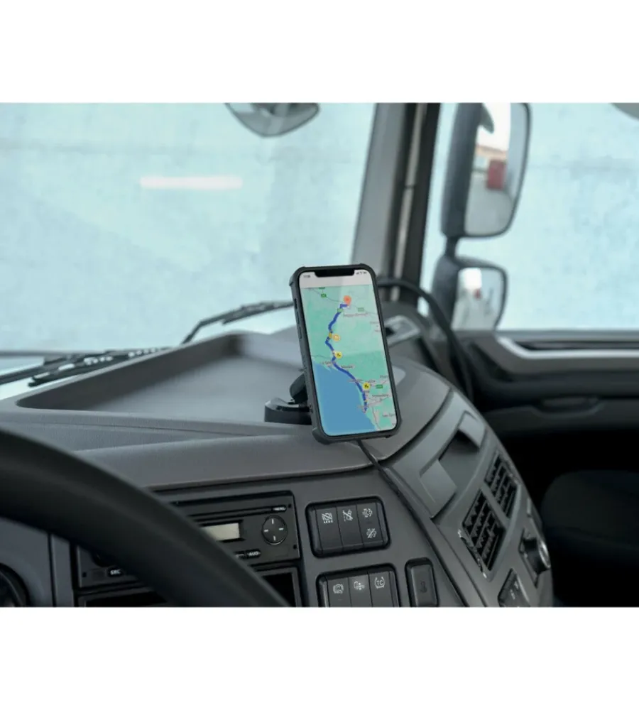 Porta telefono magnetico "mag wireless orbit" con ricarica wireless e attacco a ventosa adesiva - 91806>Lampa Online