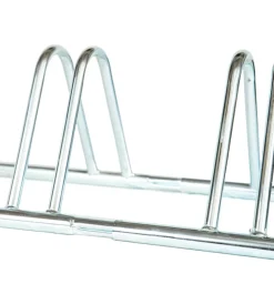 Rastrelliera portabici a 3 posti in ferro zincato con passaruota 5 cm 95x38x35/40 cm><noscript><img width=