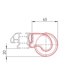 Rullo posteriore per barre kargo - 64 cm  n11030><noscript><img width=