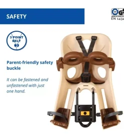 Seggiolino anteriore per bicicletta bellelli "freccia vintage", portata massima 15 kg> New