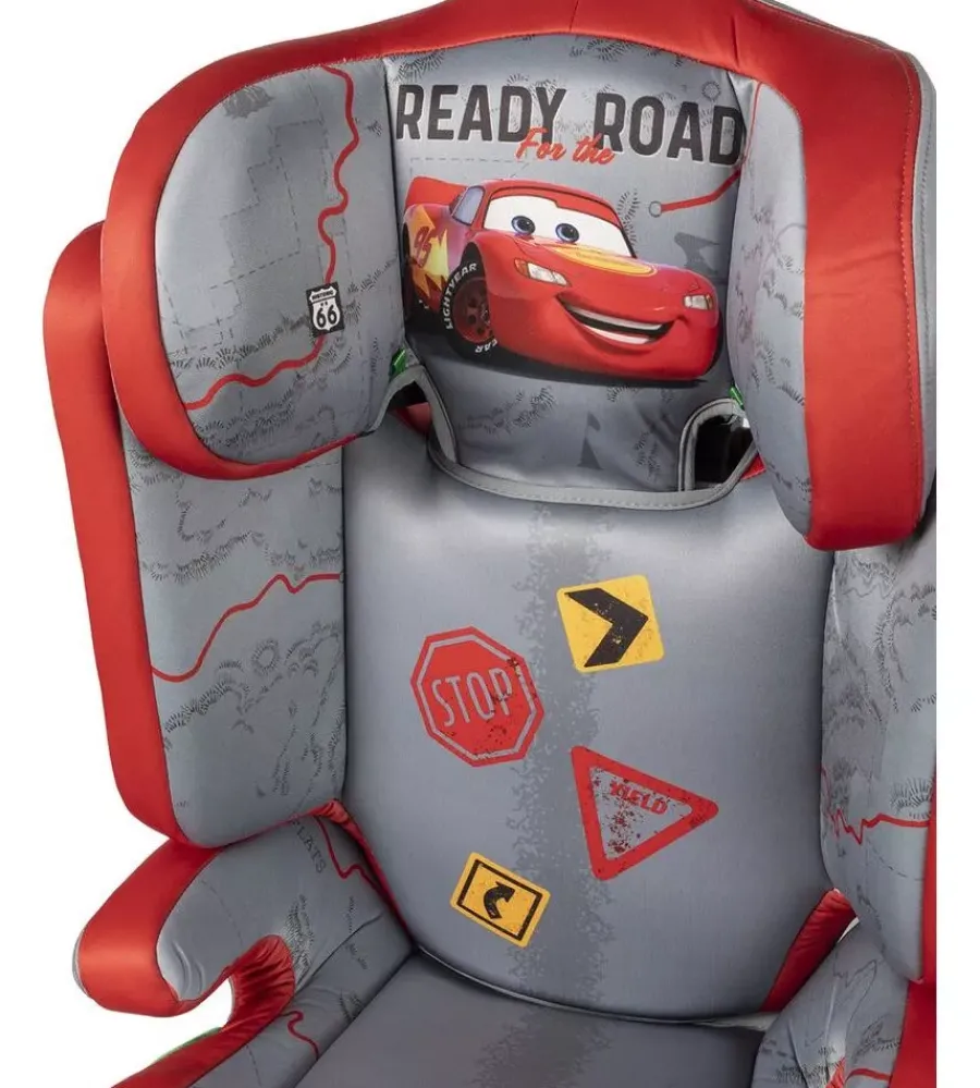 Seggiolino auto disney "cars" per bambini con altezza da 100 a 150 cm, ece r129> Sale