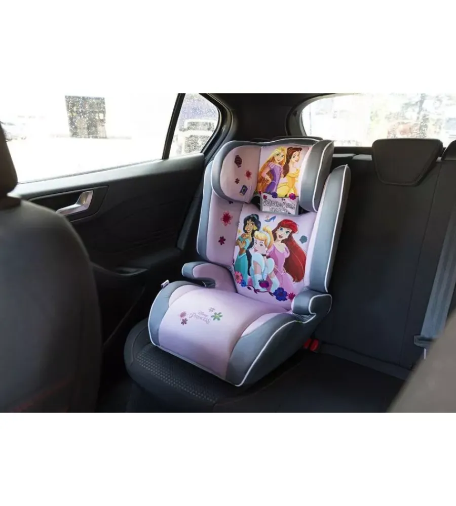 Seggiolino auto disney "princess" per bambini con altezza da 100 a 150 cm, ece r129>