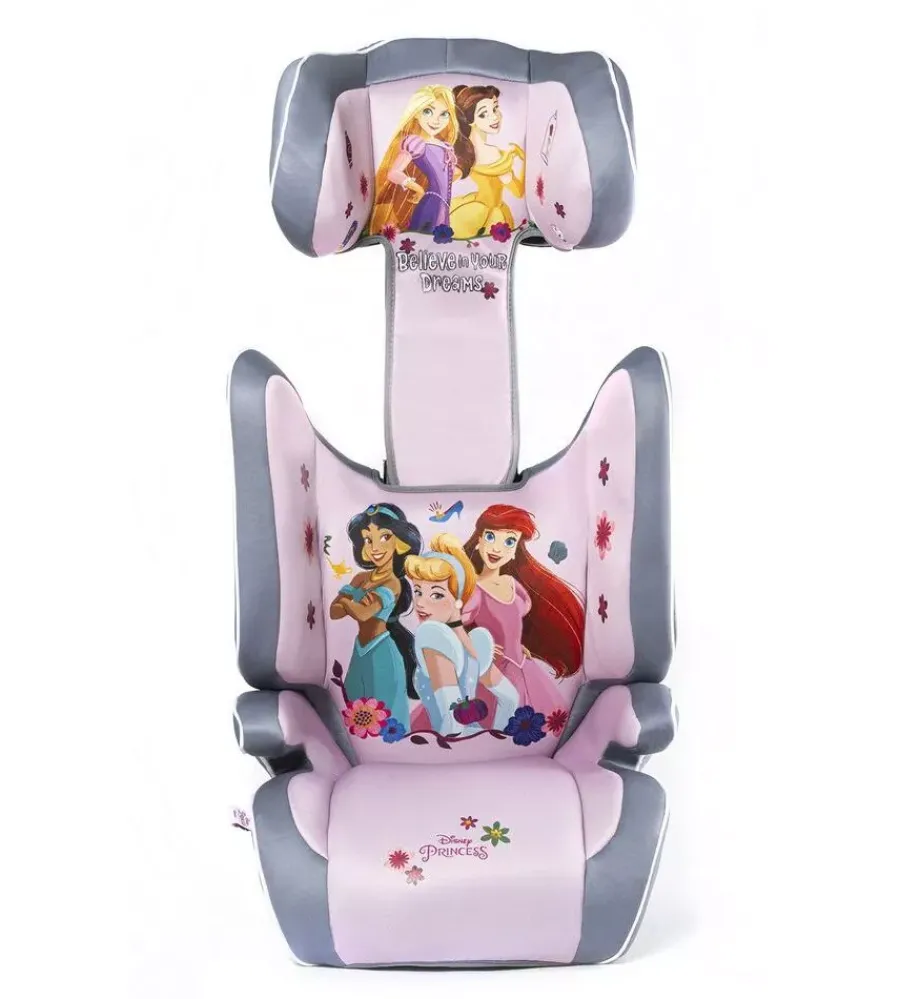 Seggiolino auto disney "princess" per bambini con altezza da 100 a 150 cm, ece r129>