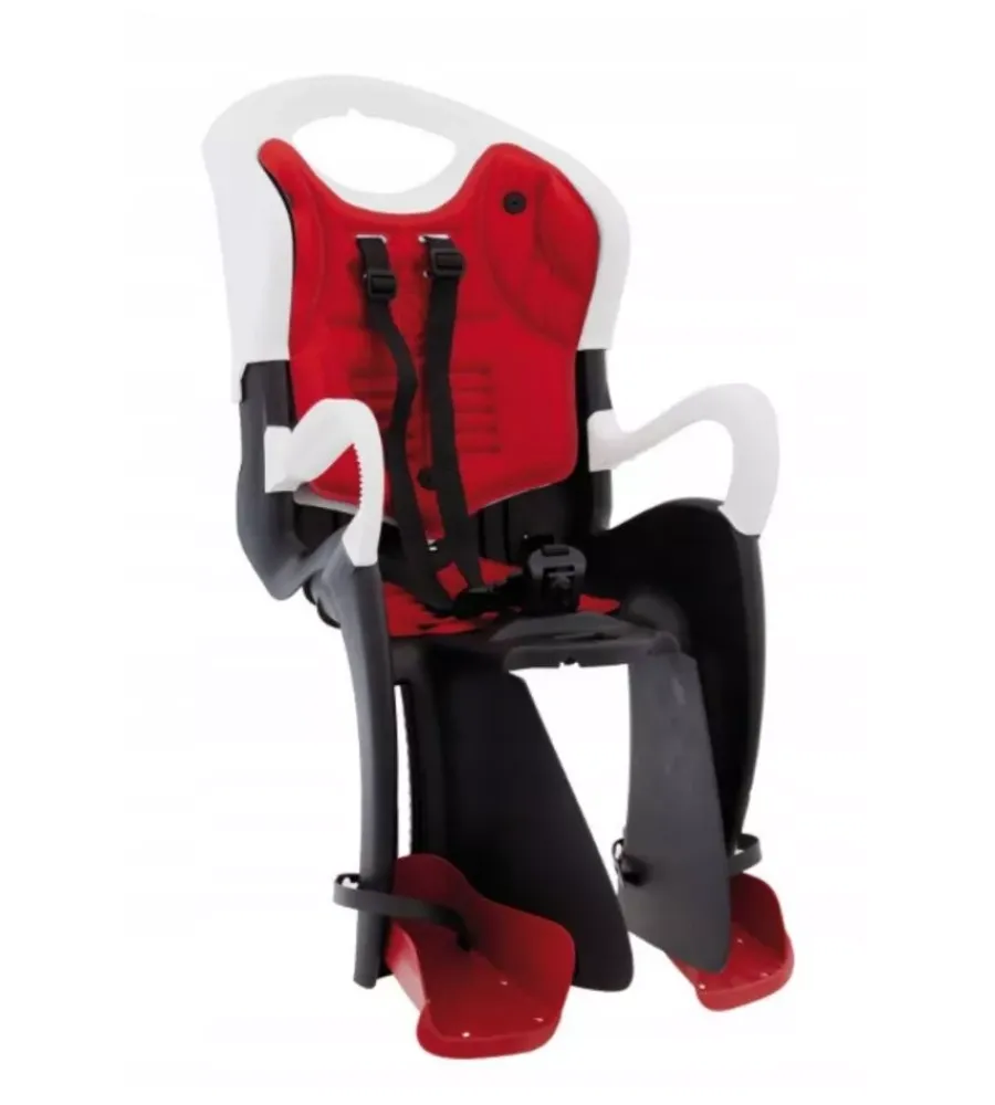 Seggiolino bici posteriore bellelli "tiger" bianco e rosso, portata massima 22 kg> Sale
