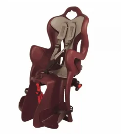 Seggiolino per bici posteriore bellelli "b-one" attacco al portapacchi con cuscino rosso, portata massima 22 kg> Hot