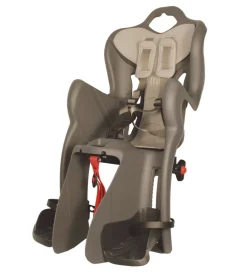 Seggiolino per bici posteriore bellelli "b-one luxe" attacco al portapacchi con cuscino grigio scuro, portata massima 22 kg> New