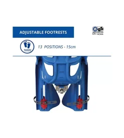 Seggiolino posteriore blu per bicicletta per bambini, max. 22 kg, da 3 a 8 anni - si fissa al telaio><noscript><img width=