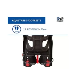 Seggiolino posteriore nero e rosso per bicicletta per bambini, max. 22 kg, da 3 a 8 anni - si fissa al portapacchi><noscript><img width=