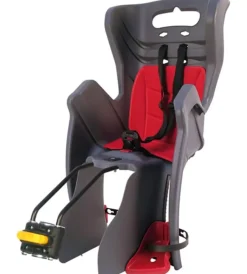 Seggiolino posteriore per bicicletta bellelli "little duck" dark grey, portata massima 22 kg>