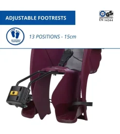 Seggiolino posteriore per bicicletta bellelli "mr fox" luxe red, portata massima 15 kg> Sale