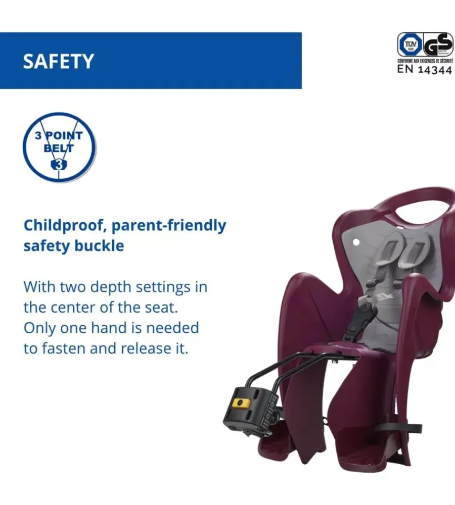 Seggiolino posteriore per bicicletta bellelli "mr fox" luxe red, portata massima 15 kg> Sale