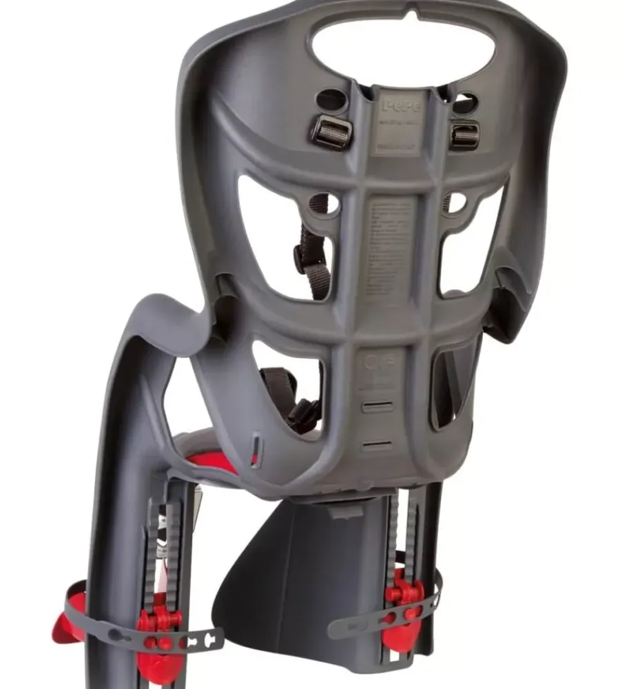 Seggiolino posteriore per bicicletta bellelli "pepe" dark grey, portata massima 22 kg> New
