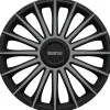 Set 4 copricerchi 15" pollici copriruota auto treviso spc1593bkgr nero grigio>Sparco