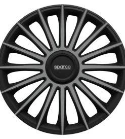 Set 4 copricerchi 15" pollici copriruota auto treviso spc1593bkgr nero grigio>Sparco
