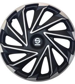 Set 4 copricerchi 16" pollici copriruota auto varese spc1680svbk argento nero>Sparco New