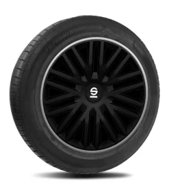 Set 4 copricerchi 14" pollici copriruota auto bergamo spc1485bkgr nero grigio>Sparco Online