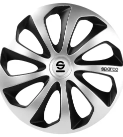 Set 4 copricerchi 14" pollici copriruota auto lazio spc1473svbk argento nero>Sparco Discount
