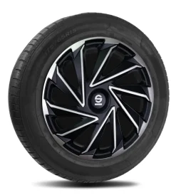 Set 4 copricerchi 14" pollici copriruota auto varese spc1480svbk  argento nero>Sparco New