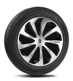 Set 4 copricerchi 13" pollici copriruota auto sicilia spc1373svbk argento nero>Sparco Online