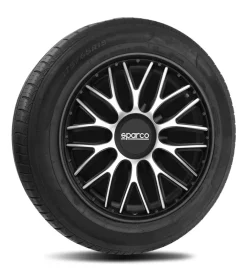 Set 4 copricerchi 15" pollici copriruota auto roma  spc1596svbk argento nero>Sparco Hot