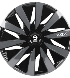 Set 4 copricerchi auto "lazio" nero/grigio, 15" pollici - spc1591bkgr>Sparco Hot