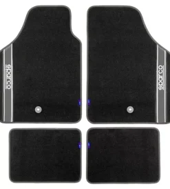 Set 4 pezzi tappeti moquette per auto grigio e nero>Sparco Best