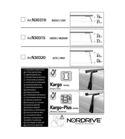 Set 2 piedi per grondina (43-58cm) per barre kargo n30320>Nordrive Online