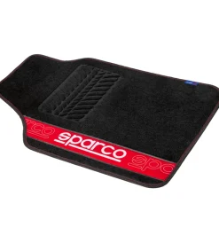 Set 4 tappetini per auto nero/rosso in moquette>Sparco Hot