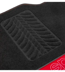 Set 4 tappetini per auto nero/rosso in moquette><noscript><img width=