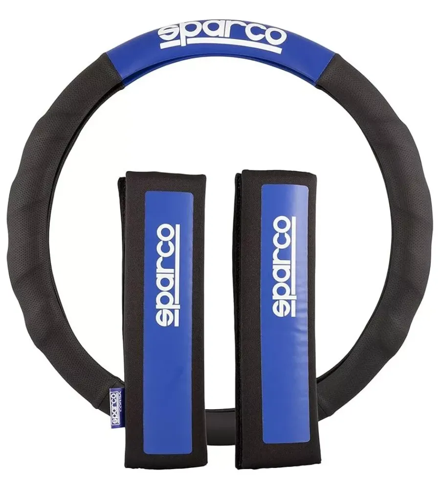 Set coprivolante e passacintura colore nero e blu>Sparco Sale