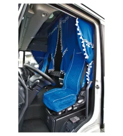 Set tende e coprisedili per camion in microfibra blu ->Lampa