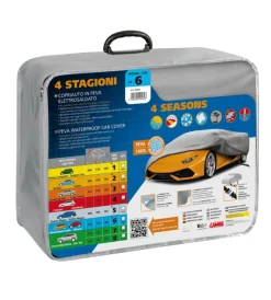 Telo copriauto in peva elettrosaldato 4 stagioni - ag-6 - cm 180x190x440  20460>Lampa