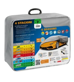 Telo copriauto in peva elettrosaldato 4 stagioni - ag-7 - cm 190x193x485  20461>Lampa New